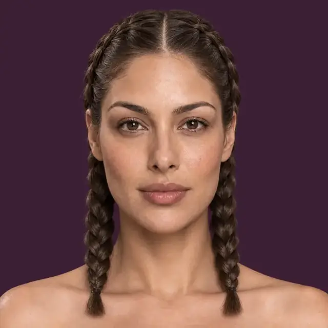 The same AI-generated woman with braids
