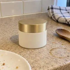 The jar before, on a counter