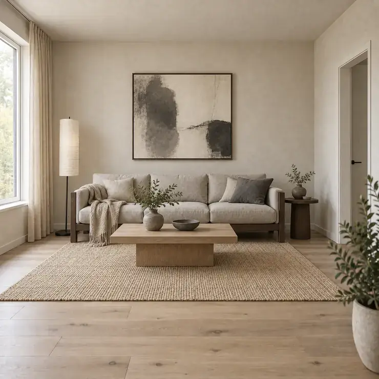 The same room restyled Japandi