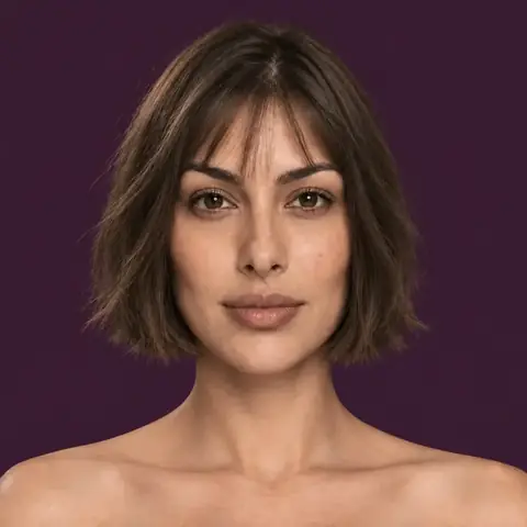AI-generated woman with a French bob