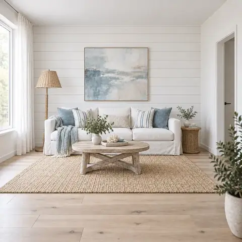 AI-generated living room restyled coastal