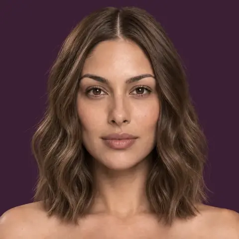 AI-generated woman with beach waves